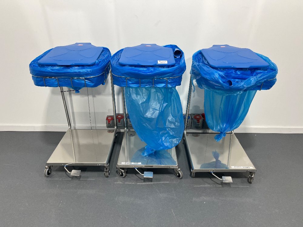 Image of Set of 3 Trash Bag Trolley